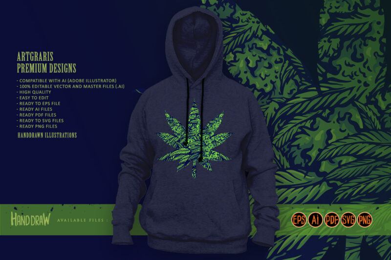 Cannabis Marijuana Leaf Illustrations
