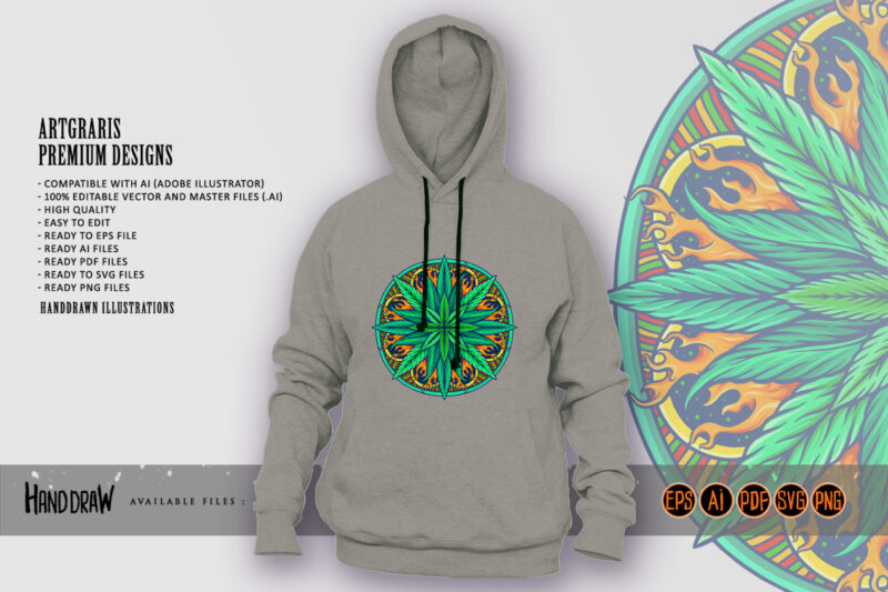 Weed Leaf Mandala Cannabis Marijuana