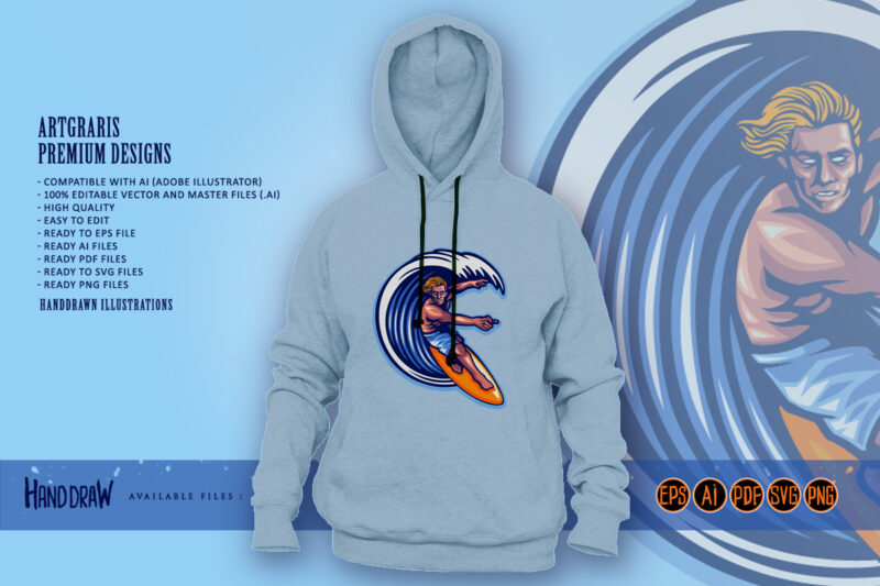 Surfing man Summer Extreme Logo