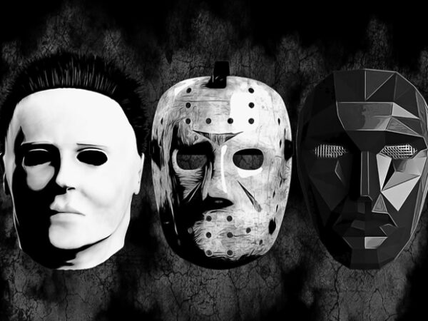 Horror masks graphic t shirt