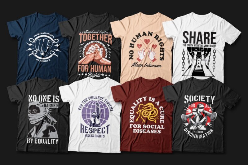 Human rights day quotes t-shirt designs