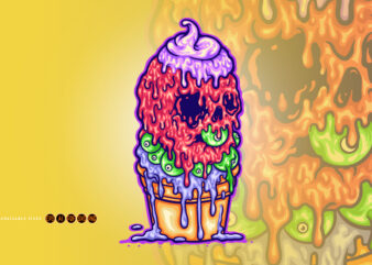 ICe Cream Melt Mascot Illustrations