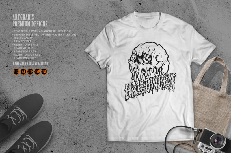 ICe Skull Halloween Font Silhouette