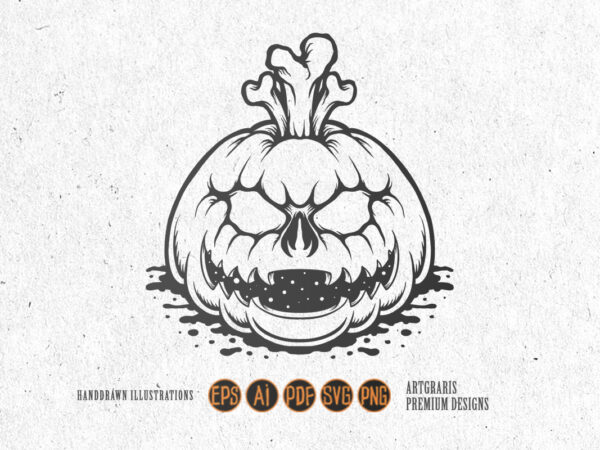 Jack o lantern bone silhouette vector clipart Jack o lantern bone silhouette vector clipart