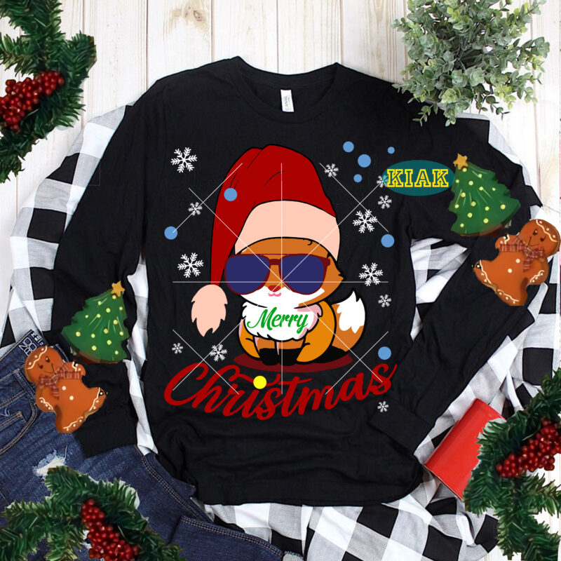Fox Christmas Svg, Christmas Fox, Fox Svg, Fox Cute, Merry Christmas Svg, Merry Christmas t shirt designs, Funny Christmas, Funny Santa vector, Christmas Tree Svg, Christmas vector, Believe svg, Merry