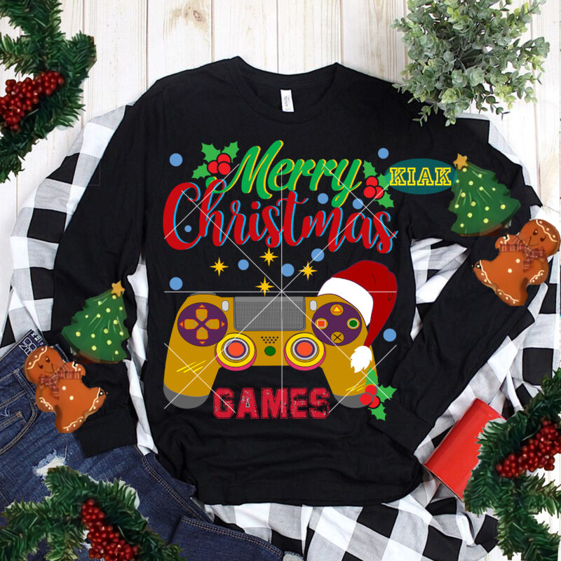 Games Controller Christmas t shirt designs, Games Controller Svg, Game Svg, Games Controller vector, Merry Christmas t shirt designs, Merry Holiday, Merry Xmas, Funny Christmas, Funny Santa vector, Christmas Tree