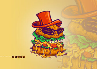 Logo Badass Burger Fast Food Mascot