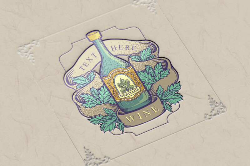 Winery Bottle Badge Vintage Label Logo