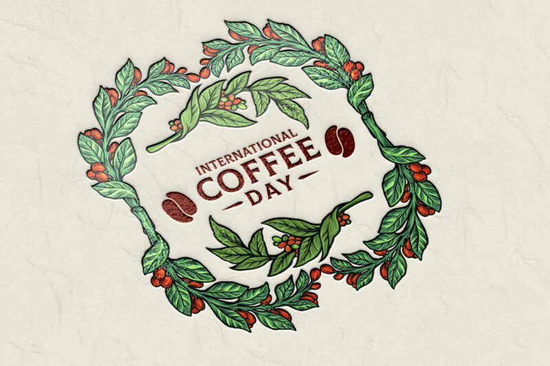 Vintage Frame Coffee Plants Illustrations