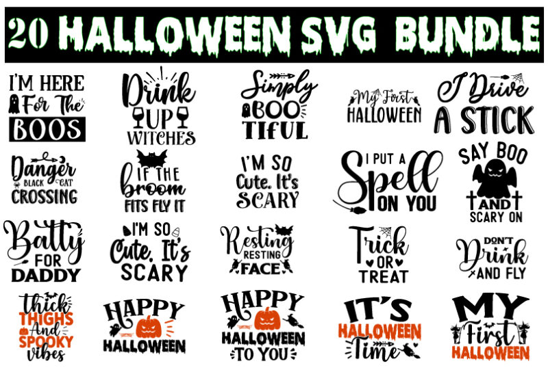 Halloween SVG T shirt design Bundle