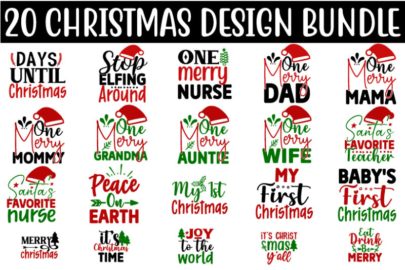 Christmas SVG T shirt Design Bundle