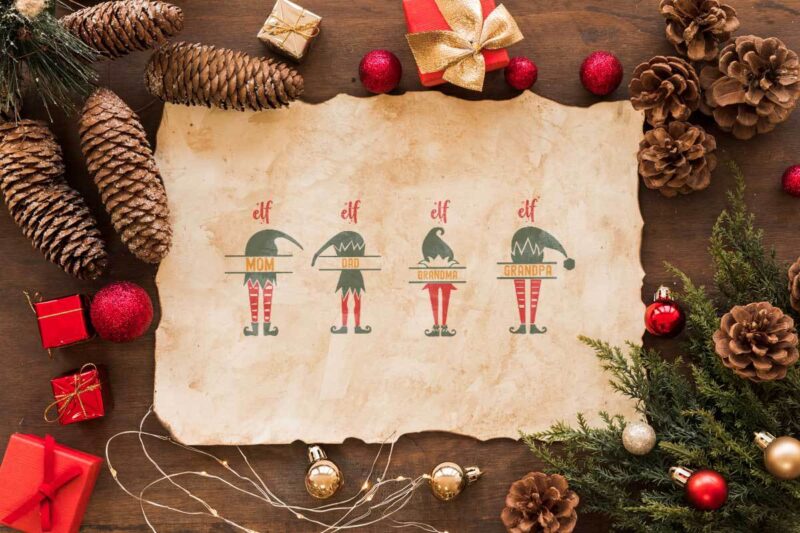 Christmas Elf Family Bundle Gift Diy Crafts Svg Files For Cricut, Silhouette Sublimation Files