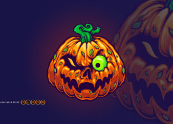 Monster Jack O Lantern Creepy Pumpkins Halloween t shirt designs for sale
