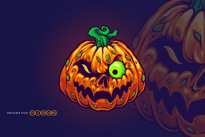 Monster Jack O Lantern Creepy Pumpkins Halloween - Buy t-shirt designs