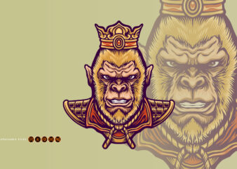Oriental Chinese King Monkey Mascot t shirt design online