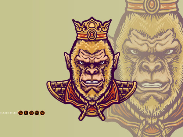 Oriental chinese king monkey mascot t shirt design online