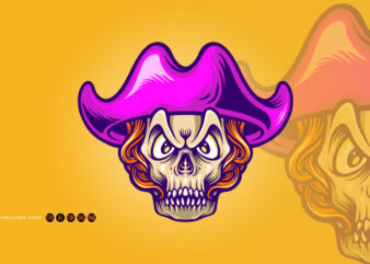 Pirates Candy Skull Mascot Illustrations t shirt illustration