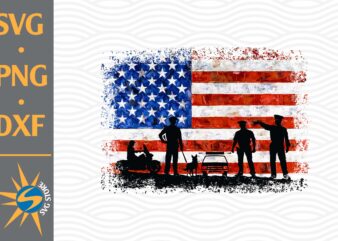 Police Distressed US Flag PNG File