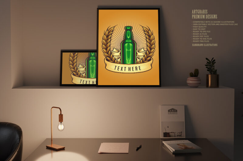 Bottle vintage Badge Illustrations