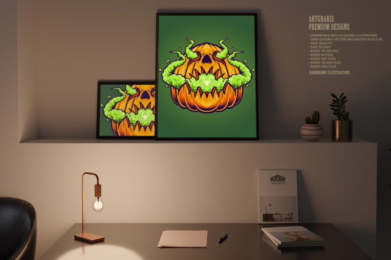 Pumpkins Vape Halloween Illustrations