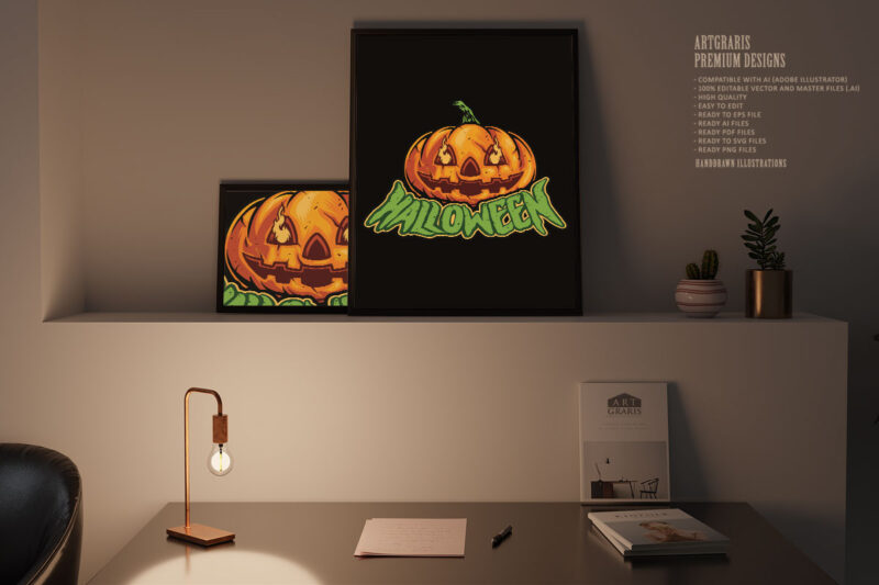 Halloween jack o lantern pumpkin character