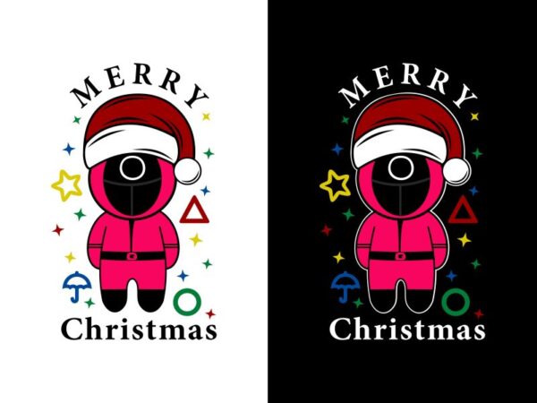 Merry christmas t shirt design, squid game, k drama, trending korean drama, squid games svg, game svg, funny christmas, game png, squid korean drama, kdrama, squid games t-shirt design print