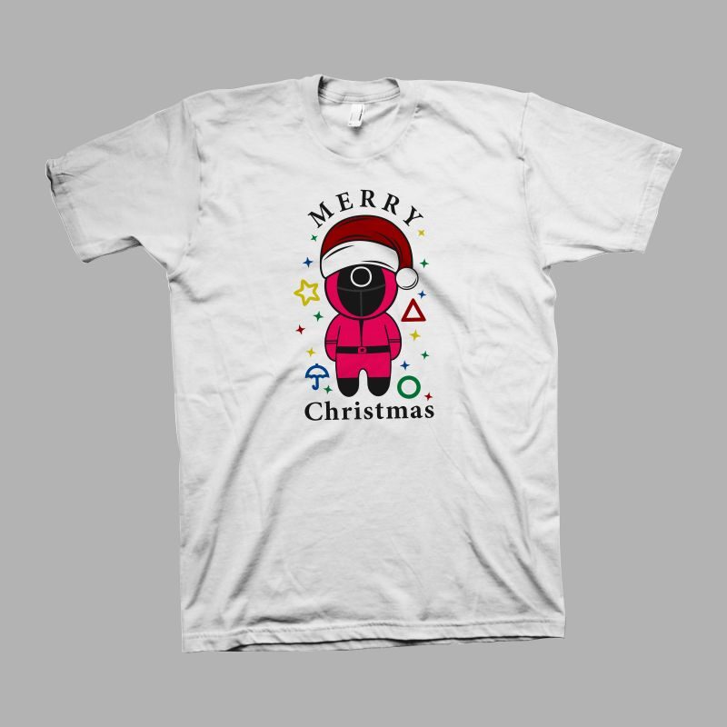 Merry christmas t shirt design, squid game, k drama, trending korean drama, squid games svg, game svg, funny christmas, game png, Squid korean drama, kdrama, squid games t-shirt design print