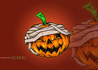 Pumpkins Halloween Mascot Horror t shirt illustration