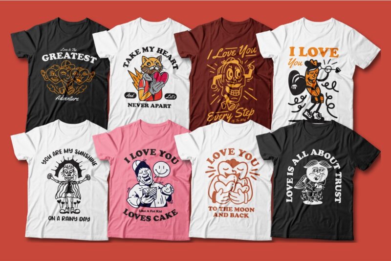 Romantic quotes t-shirt designs bundle, Love quotes and sayings sublimation, Funny romantic, Cartoon