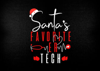 Santa’s Favorite ER Tech svg Heartbeat Pulse EKG Strip ER Tech SVG File, Christmas SVG, Merry Christmas, Winter, New year, Silhouette, Graphic, Vector, Digital, Instant download Emergency Room Technician svg