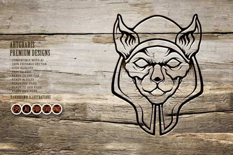 Silhouette Egyptian Spinx Cat Logo