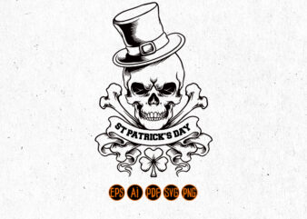 Silhouette Skull St Patrick’s Day SVG Clipart