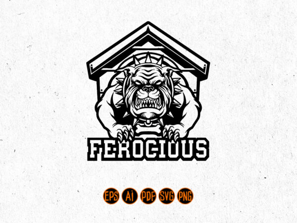Ferocious bulldog mascot silhouette t shirt graphic design