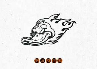 Flames Duck Mascot Logo Silhouette