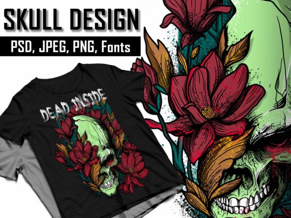 Skull design 1 – psd, png, jpeg, font- 90% off