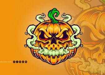Smoking Pumpkin Clouds Halloween