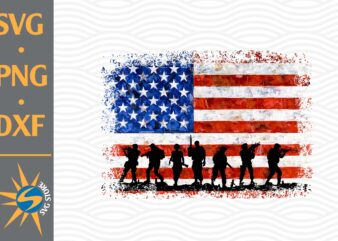 Soldier Distressed US Flag PNG File