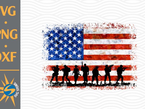 Soldier distressed us flag png file t shirt template vector