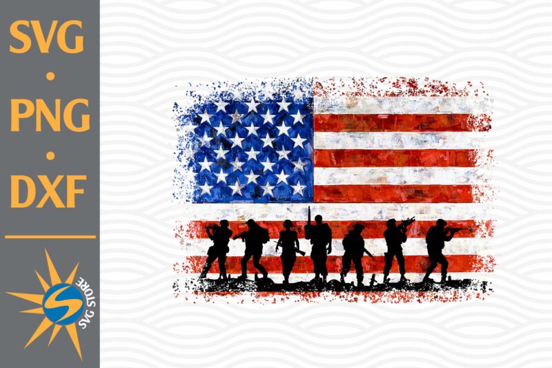 Soldier Distressed US Flag PNG File