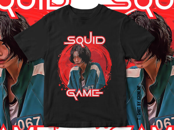 Squid game, kang sae, trending korean drama, kang sae portrait, t-shirt design