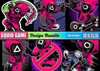 Squid Game Bundle t shirt template vector