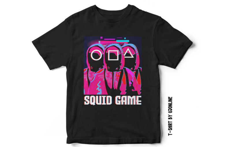 Squid Games, Glitch Effect, Squid Games Trending T-Shirt design