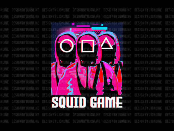 Squid games, glitch effect, squid games trending t-shirt design