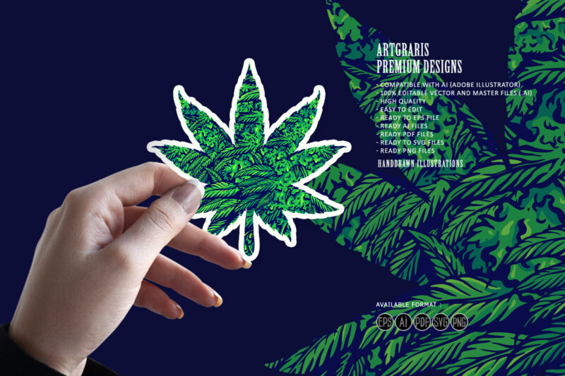 Cannabis Marijuana Leaf Illustrations