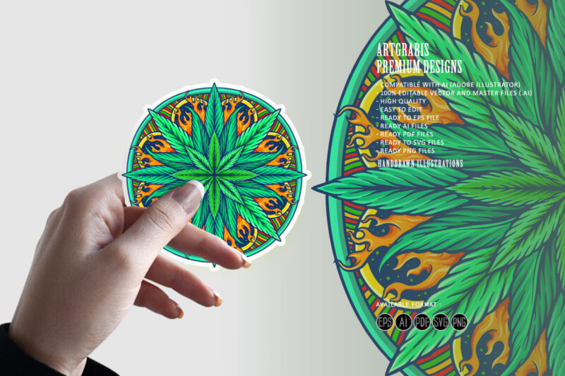 Weed Leaf Mandala Cannabis Marijuana