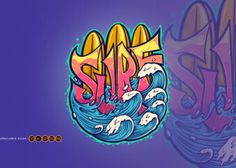 Surf Wave Typography Summer Logo