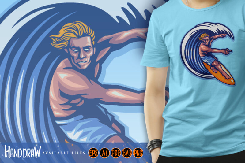 Surfing man Summer Extreme Logo