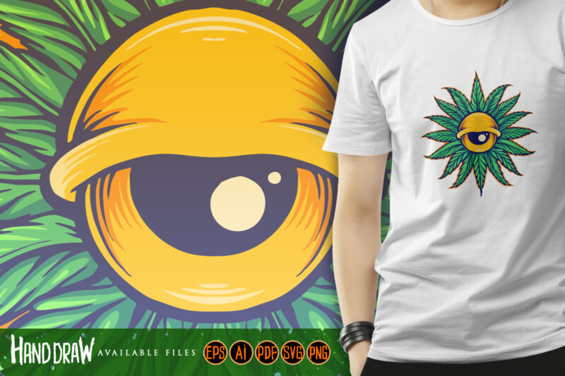 Mandala Leaf Cannabis Eyes illustration