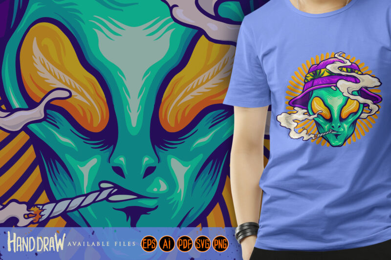 Alien Weed Smoking Summer Holiday - Buy t-shirt designs