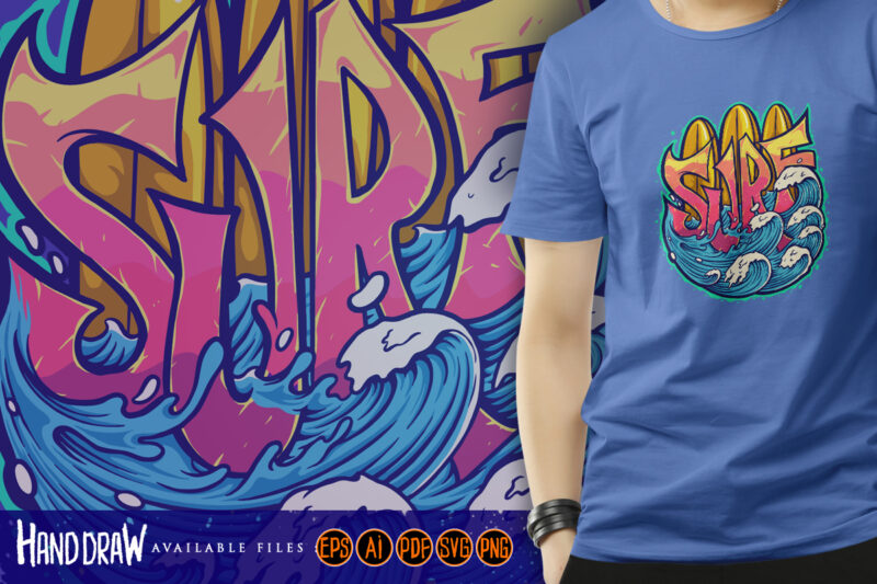 Surf Wave Typography Summer Logo